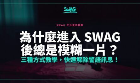 為什麼進入 SWAG 後總是模糊一片？三種方式教學，快速解除警語訊息！封面圖